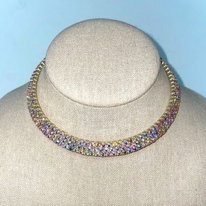 vintage chocker rhinestoned necklace
